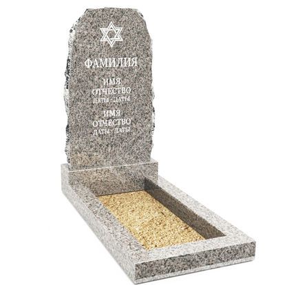 Недорогой иудейский памятник скала из гранита серого ВП-97