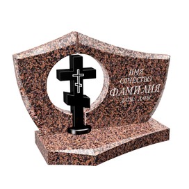 Элитный памятник с крестом из гранита светло-коричневого ГП-84