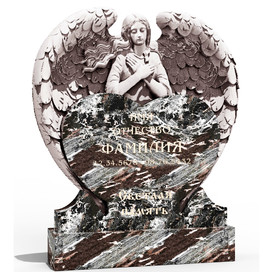 Резной памятник со скульптурой ангела