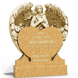 Резной памятник со скульптурой ангела (Желтау Желтый)
