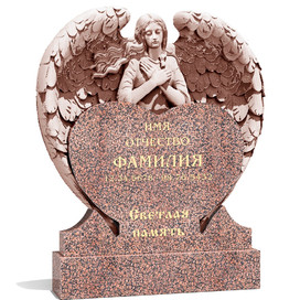 Резной памятник со скульптурой ангела (Балморал Ред)